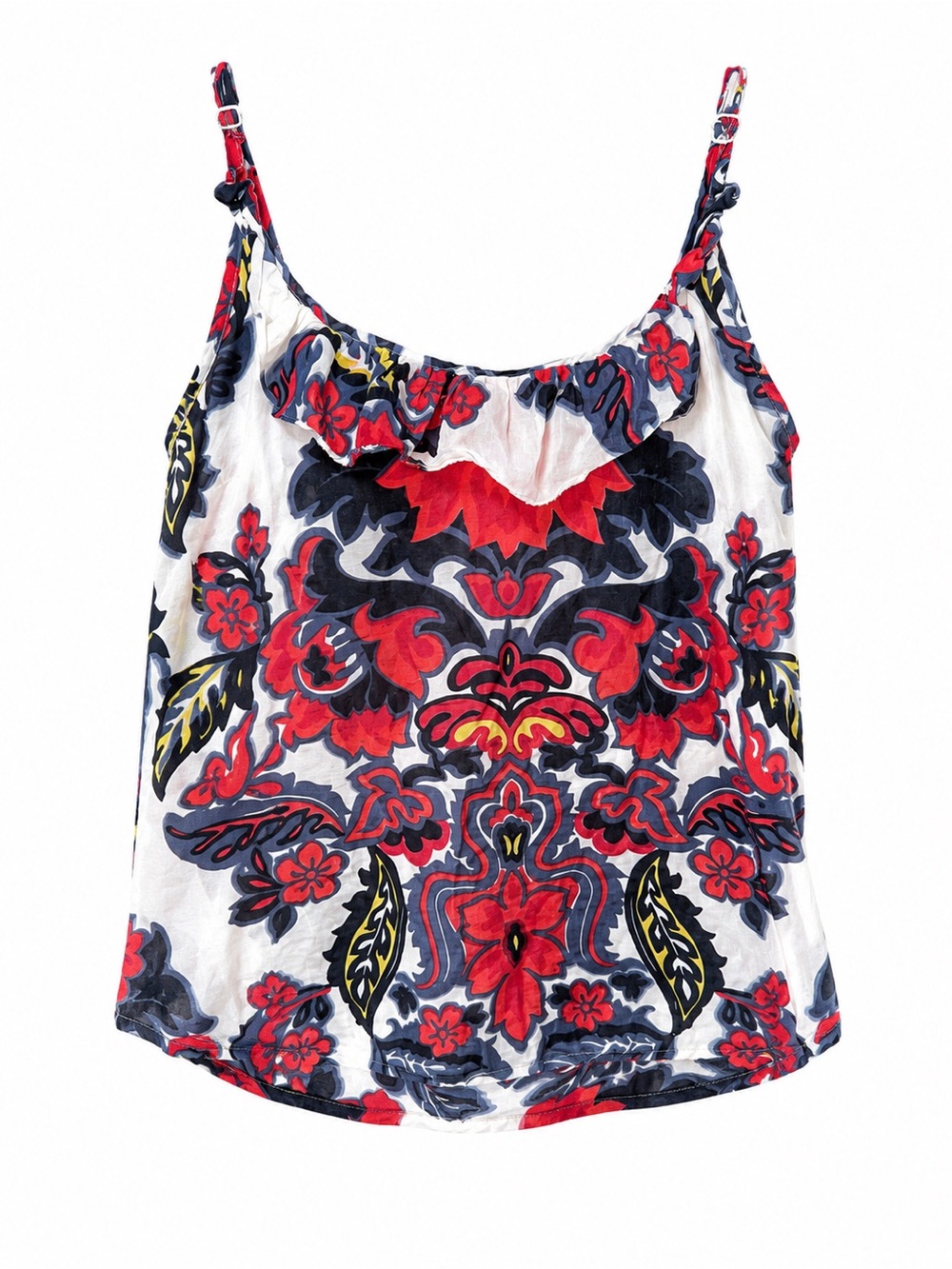 J.Crew Silk Blend Floral Cami Tank Boho Cottagecore Romantic Summer Small flawed
